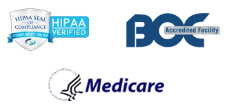 The logos for medicare and hipaa.