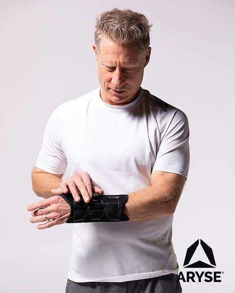A man wearing a wrist brace.