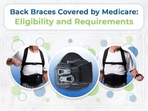 A collage of images of a man wearing a brace.